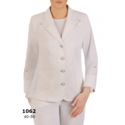 AST1062 - dámské bílé bavlněné sako Safari