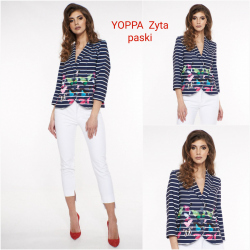 Zita - dámské sako motýli v pruzích