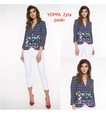 Zita - dámské sako motýli v pruzích