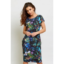 Dámské šaty modré květy