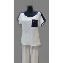 F002 - dámská  modrobílá  halenka do kostýmu