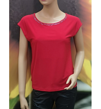 Largo - dámské červené tričko s aplikací