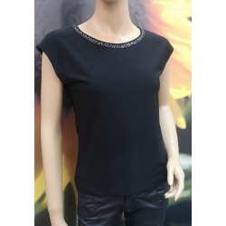 Largo - dámské černé tričko s aplikací