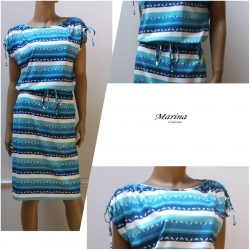 Marina - dámské šaty modrobílé proužky
