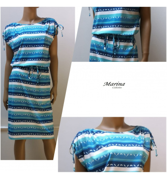Marina - dámské šaty modrobílé proužky