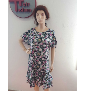 DAM420 - dámské šaty  růže s volánky