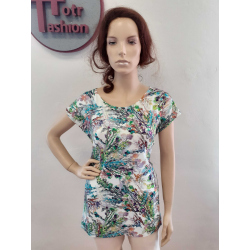 DAM571 - dámská halenka zelený květinový vzor