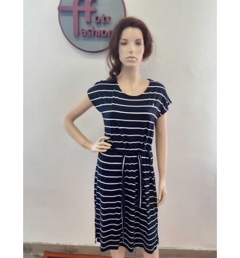 Rena - dámské šaty námořnický proužek tmavě modré