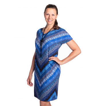 Aleks - dámské šaty modré šipky