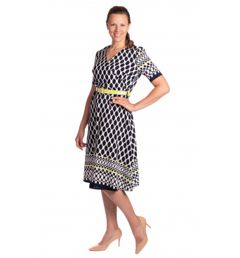Wesley - dámské šaty černobílý geometrický vzor