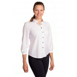 Wagab - dámská bílá halenka s puntíky