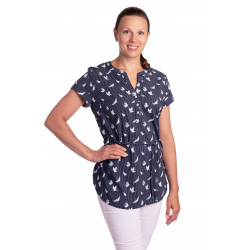 Marina - dámská tunika ptáčci  tmavě modrá