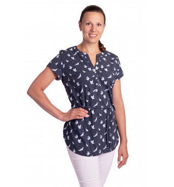 Marina - dámská tunika ptáčci  tmavě modrá