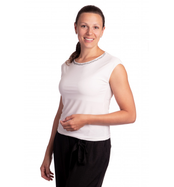 Largo - dámské smetanové tričko s aplikací