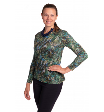 K021-728 - dámská halenka zelené kapradí