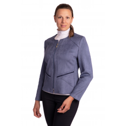 ST452 - dámský semišový kabátek modrý jeans