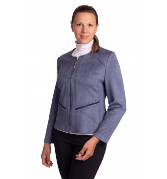 ST452 - dámský semišový kabátek modrý jeans