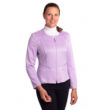 ST452 - dámský semišový kabátek  světle fialový