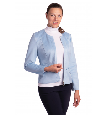 ST452 - dámský semišový kabátek blankytně modrý