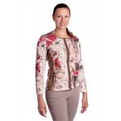 KA13122 - dámský kabátek vínové květy