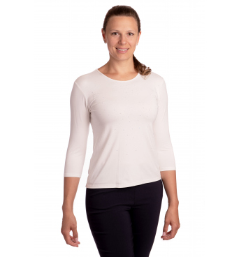 K021-555E - dámská smetanová halenka s aplikací