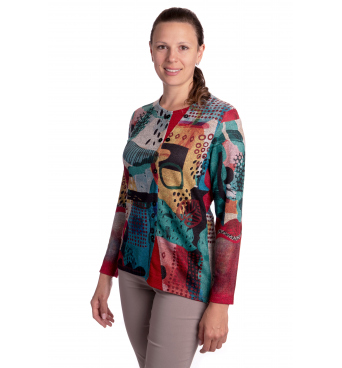 BAG32122 - dámská halenka barevný vzor