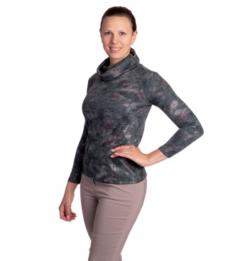 K021-704G - dámský rolák zelená melanž