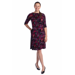 DAM580 - dámské šaty vínové listy