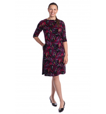 DAM580 - dámské šaty vínové listy