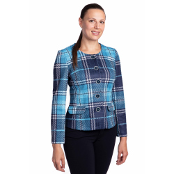 Almax - dámský kabátek chanel modrá kostka