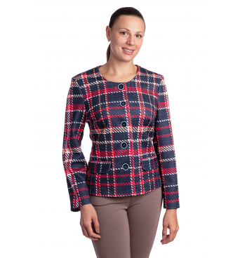 Almax - dámský kabátek chanel červená  kostka