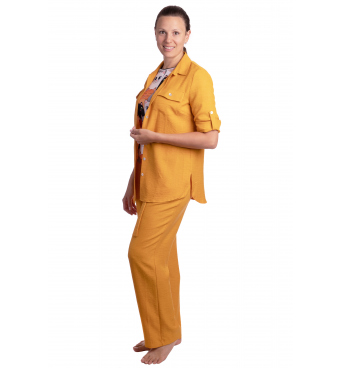 F001 - dámský dlouhý letní žlutý kabátek