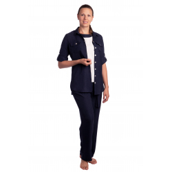 F001 - dámský letní tmavomodrý kostým