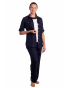 F001 - dámský letní tmavomodrý kostým