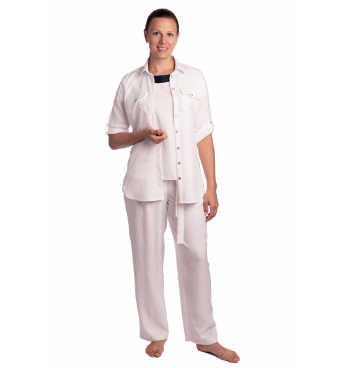 F001 - dámský letní bílý kostým