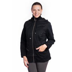 Lafei-Nier - dámská černá zateplená bunda s kamínky