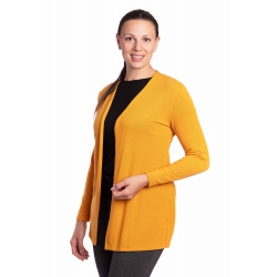 DAM837 - dámský krátký žlutý kardigan