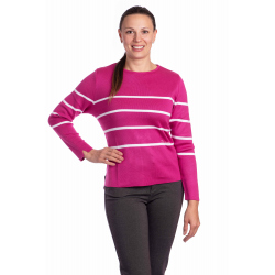 AL2879 - dámský svetr proužky  fialový