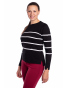 AL2879 - dámský svetr proužky černý