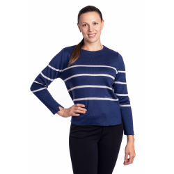 AL2879 - dámský svetr proužky modrý