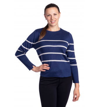 AL2879 - dámský svetr proužky modrý