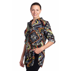 DAM 407 - dámská košilová tunika barevný florální vzor