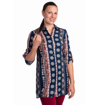 DAM 407 - dámská košilová tunika etno vzor