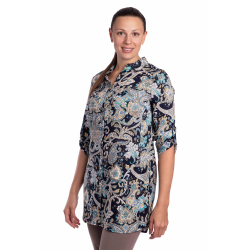 DAM 407 - dámská košilová tunika kašmírový  vzor