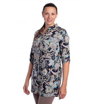 DAM 407 - dámská košilová tunika kašmírový  vzor
