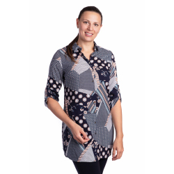 DAM 407 - dámská košilová tunika patchwork