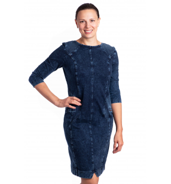 Yoppa - dámské džínové pouzdrové šaty