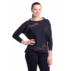 Shes - tričko kočky tmavomodré