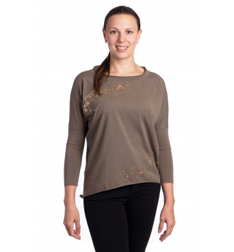 Shes - tričko kočky khaki