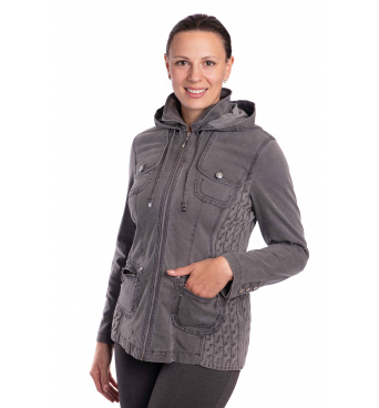 Lafei-Nier - dámská šedá džínová bunda 